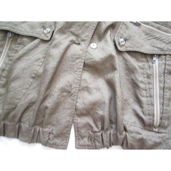 Vtg 1980's Women Gallery Polyester Shoulder Pad Jacket Sz L (Made in Korea WJ36 - Picture 6 of 11